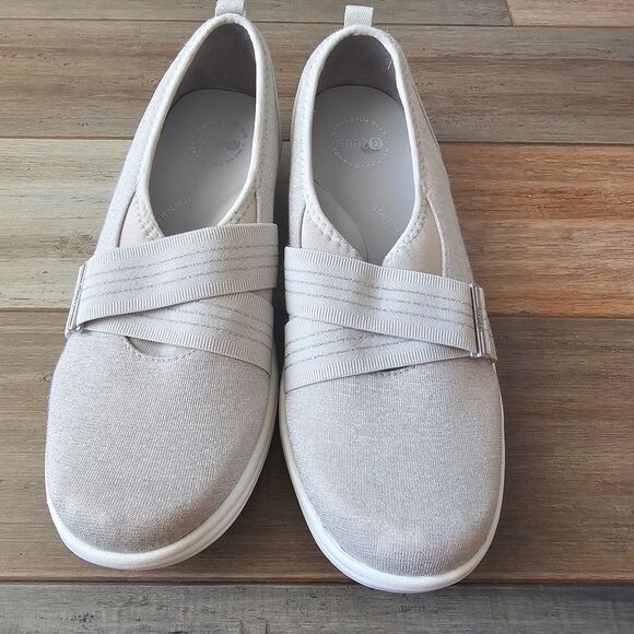 BZees Women's Niche III Ballet Flats US 9W Gray Stretch Knit Slip-On Washable - Picture 3 of 8